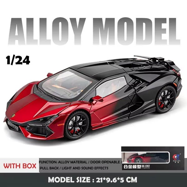 1:24 Lamborghini Revuelto Alloy Miniature Car Diecast Metal Car Model, red-boxed Carousel 2