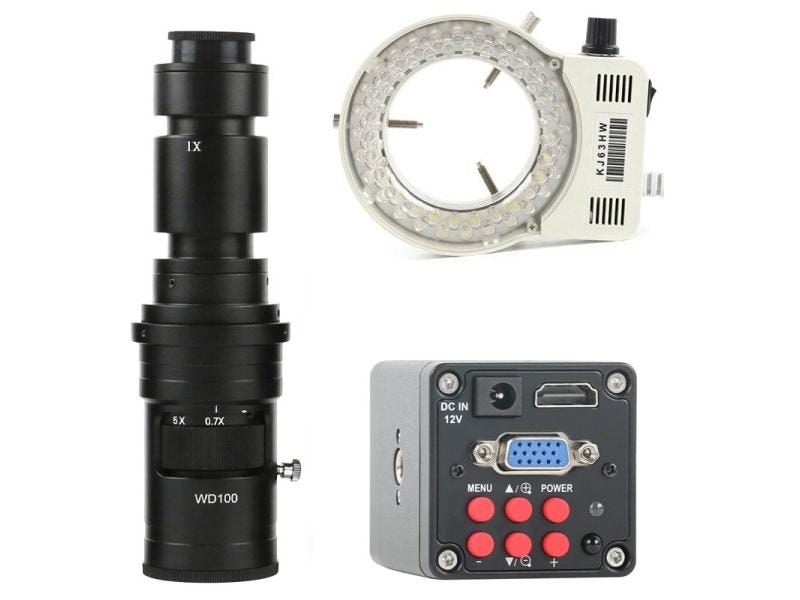SONY IMX323 14MP 1080P HDMI VGA Industry Video Microscope Camera 100X 130X 180X Carousel 1
