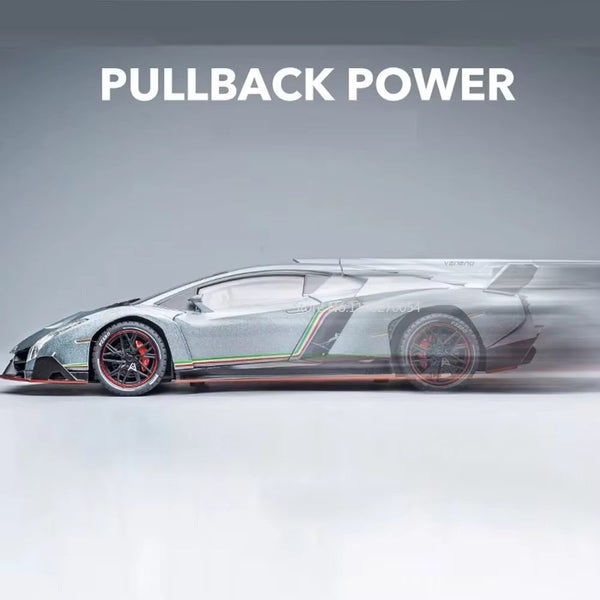 1/24 Veneno Alloy Cars Model Metal Die Casting With Sound Light, Grey Carousel 2
