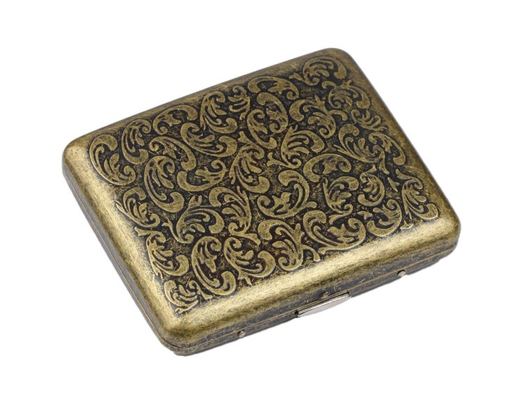 Cigarette Case - Retro Metal Cigarette Box Double Sided Spring Clip Open Pock64178406940417110