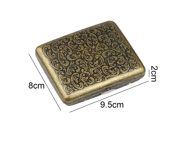 Cigarette Case - Retro Metal Cigarette Box Double Sided Spring Clip Open Pock64178406940417111