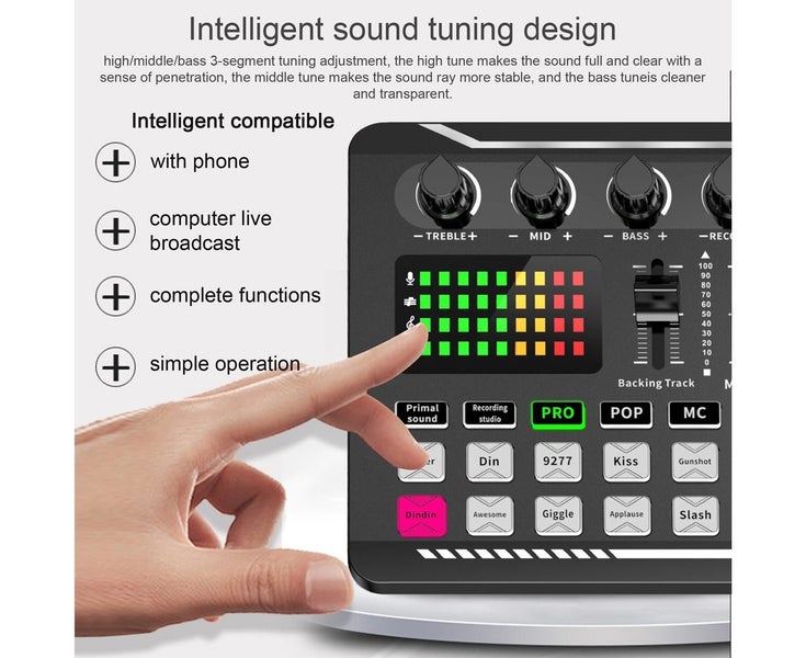 F998 Intelligent Sound Card Noise Reduction Audio Webcast Live Soundcard Tu Carousel 2
