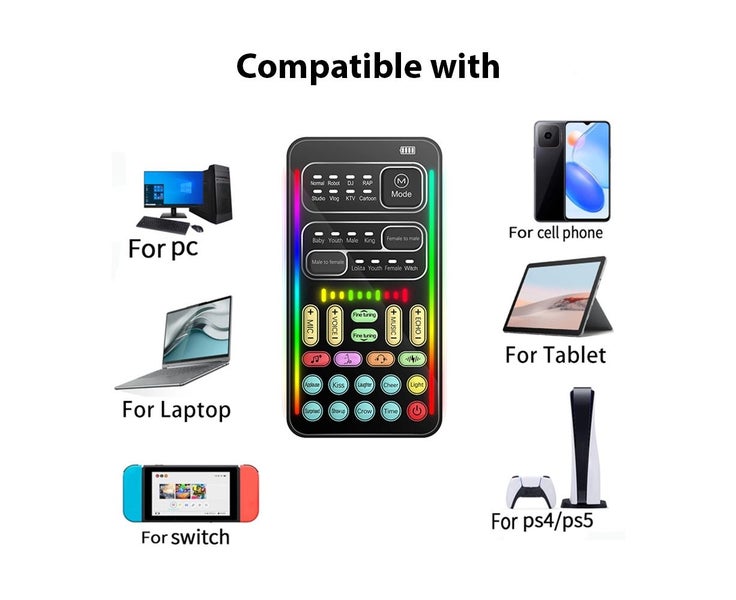 Voice Changer Portable Voice Changer Device withSound Effects Colorful L Carousel 6