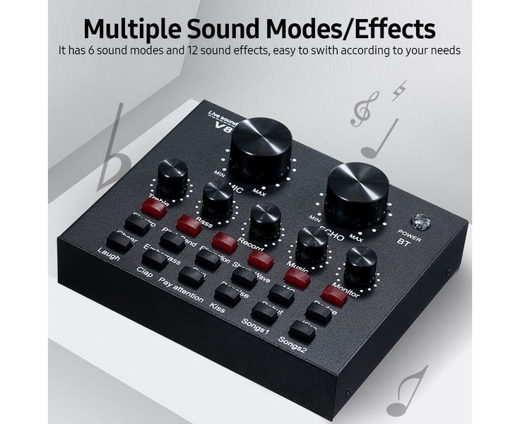 V8 Multifunctional External Sound CardSound Modes 12 Sound Effects for O Carousel 2