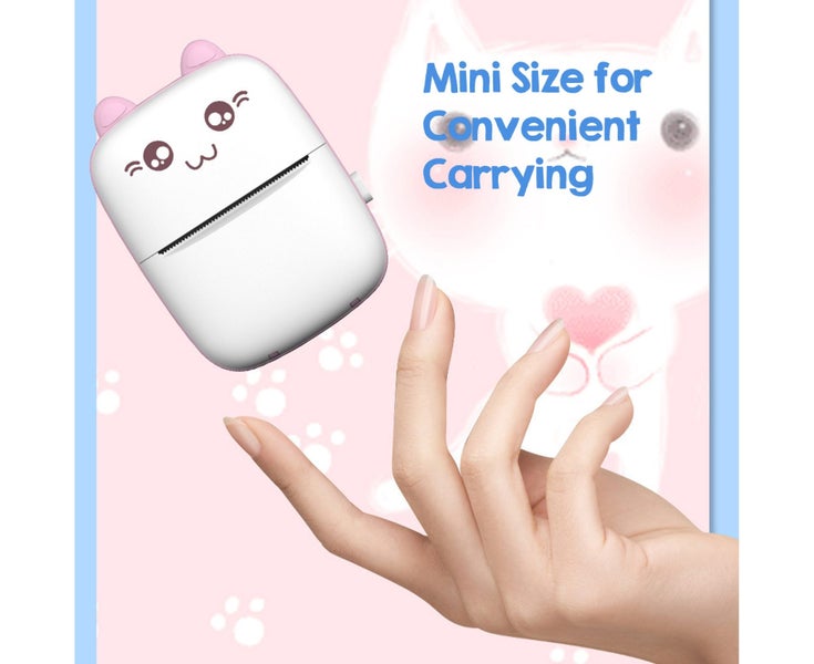 Portable Mini Pocket Printer BT Thermal Printer with Thermal Printing Paper Carousel 2