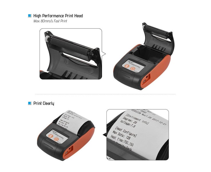 GOOJPRT PT-210 Portable Thermal Printer 58mm Receipt for Retail Stores Fact Carousel 2