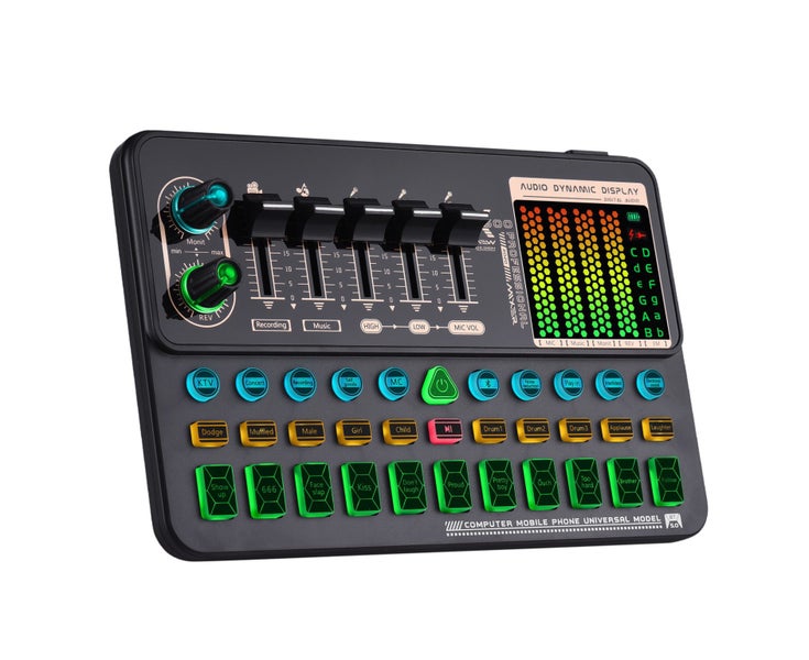 Muslady SK500 Portable Live Sound Card Voice Changer Device Audio Mixer Bui Carousel 2