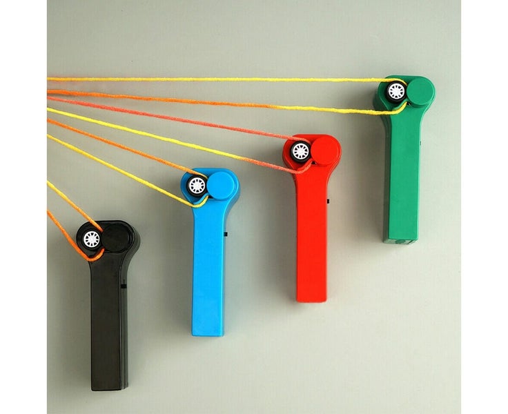 Battery Operated Decompression Toy String Rope Launcher - Blue Carousel 2