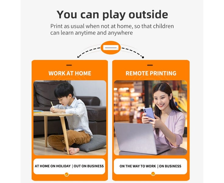 A4 Portable Paper Printer Thermal Printing Wireless BT Connect Compatible w Carousel 6