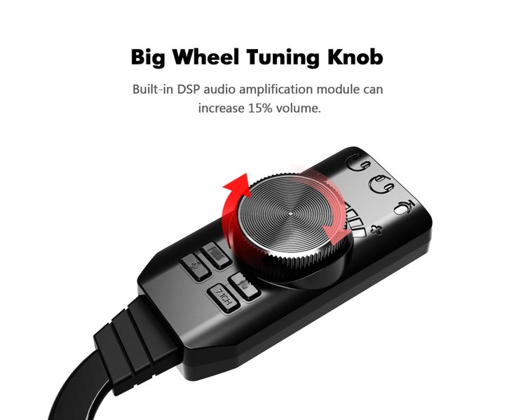 GS3 USB 2.0 External Sound Card Virtual 7.1 Channel Sound Card Adapter Plug Carousel 2
