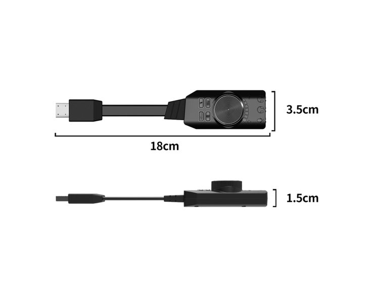GS3 USB 2.0 External Sound Card Virtual 7.1 Channel Sound Card Adapter Plug Carousel 6