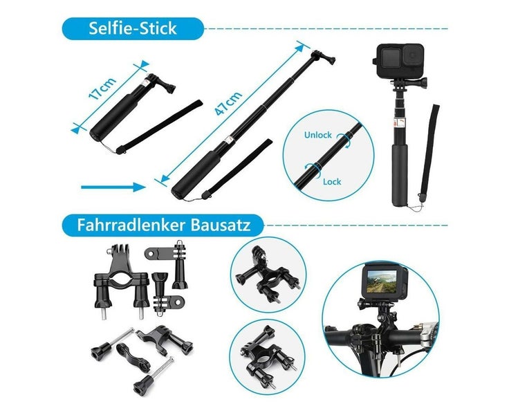 Accessory Set Kit Bundle for GoPro Hero 12 11 10Black Waterproof Protect Carousel 7