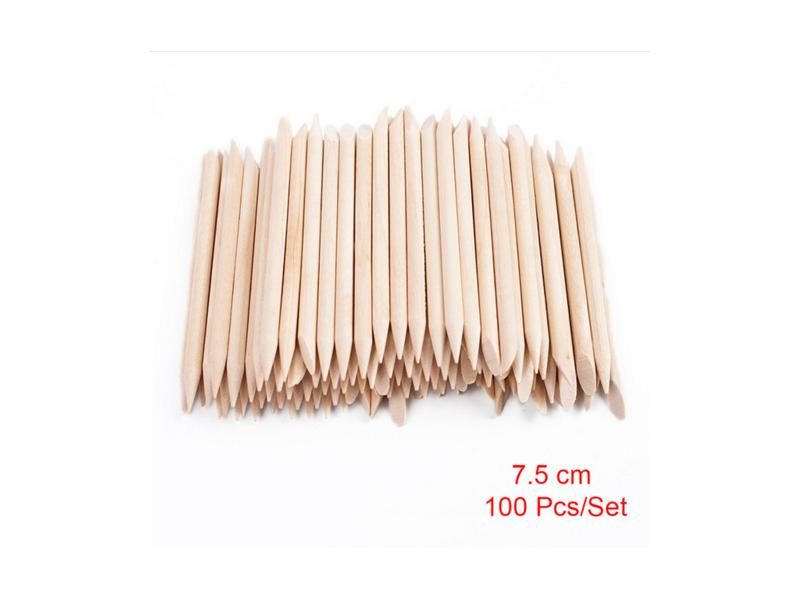 New 100pcs/set 50pcs/set Orange Women Lady Double End Nail Art Wood Stick Carousel 1