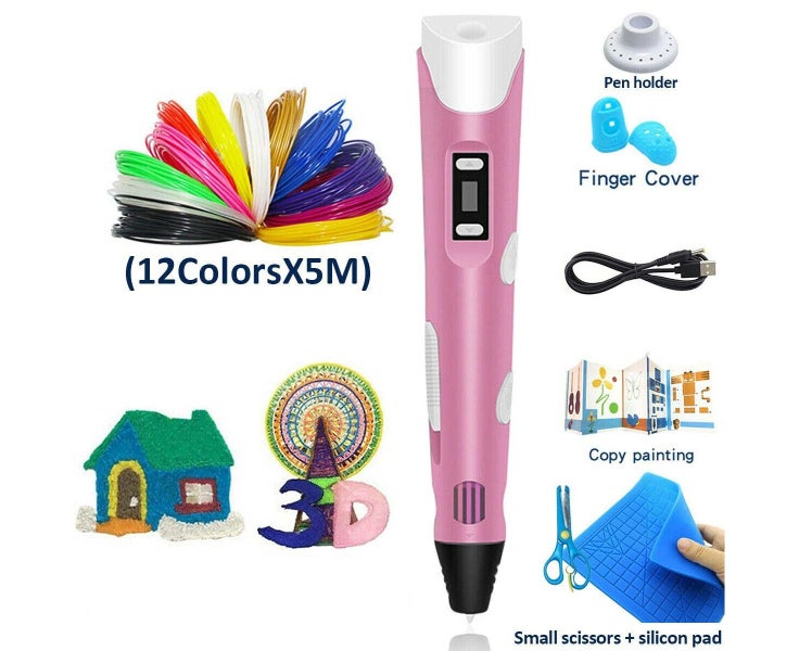 3D Printing Pen Set Doodle Printer Drawing 12 Colors PLA Filament Gift For Carousel 1