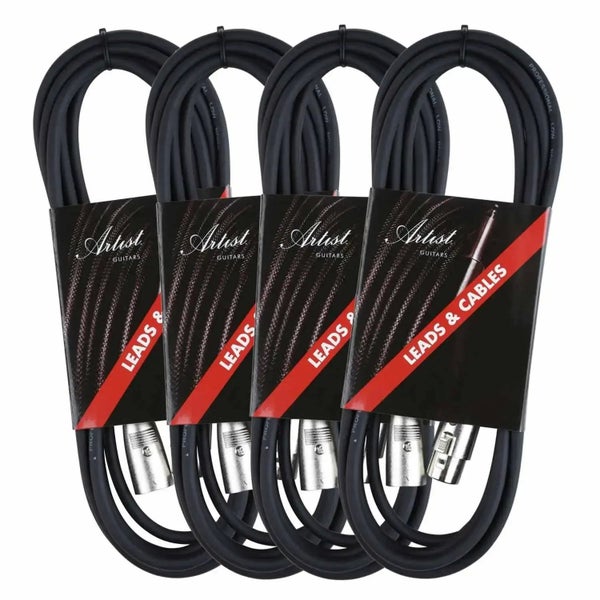 Artist MC10XX 10ft (3m) Mic Cable/Lead XLR-XLR - 4 Pack Carousel 1