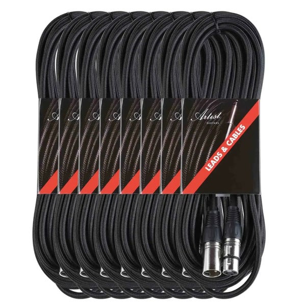 Artist MCD20XX 20ft (6m) Deluxe Mic Cable/Lead XLR-XLR 8 pack Carousel 1