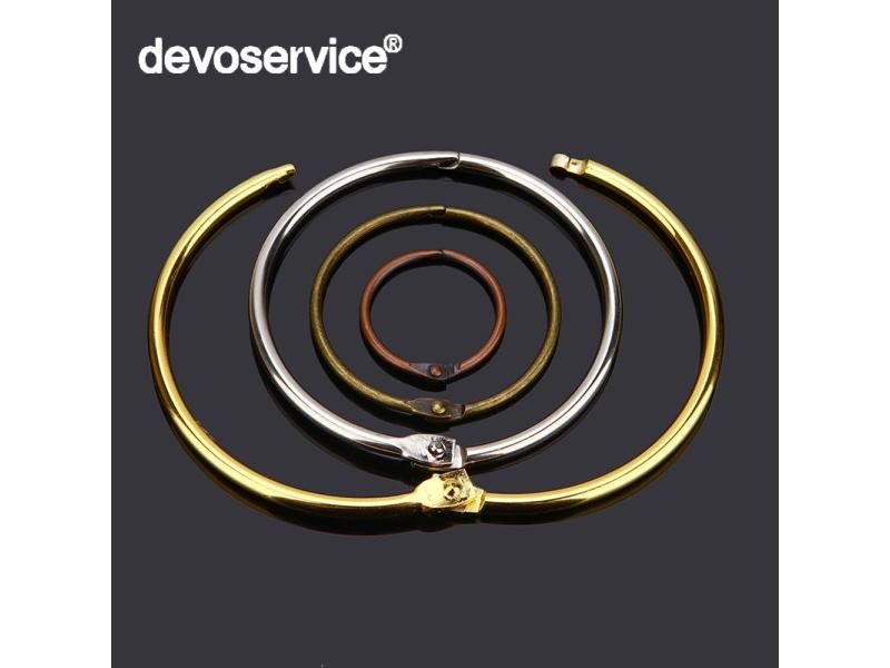 Golden Album Opening Circle Metal Book Rings Binder Ring Hinged Keychain Album Carousel 1