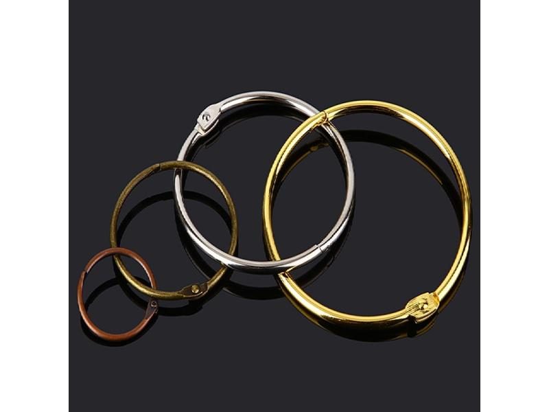Golden Album Opening Circle Metal Book Rings Binder Ring Hinged Keychain Album Carousel 2