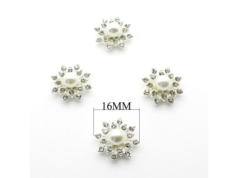 10pcs Lot 16MM Alloy Rhinestone Fabric Buttons For Clothing Hair Tie Carousel 1
