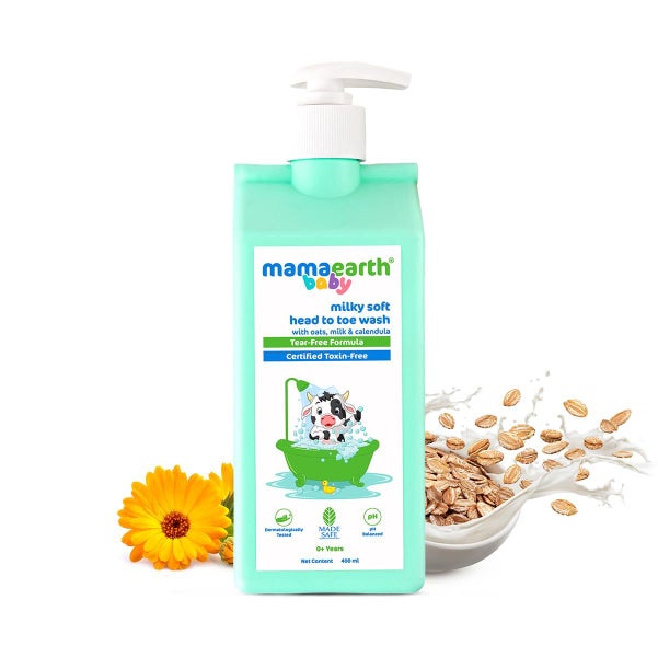 Mamaearth - Milky Soft Head to Toe Wash With Oats, Milk, and Calendula for Ba... Carousel 2