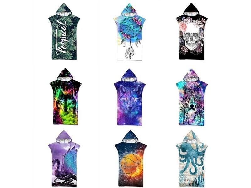 Microfiber Fabric Adult Bath Towels Beach Towel Changing Bathrobe Cloaks Hooded Carousel 2