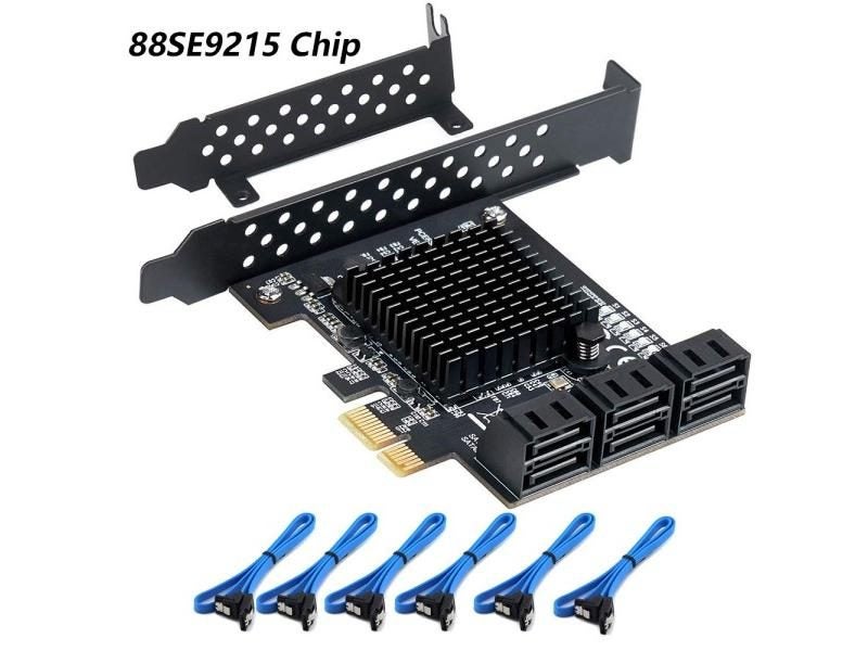 6/4 10 Port SATA III PCIe Card PCIe SATA III Controller Card To 6GB/s Internal Carousel 1