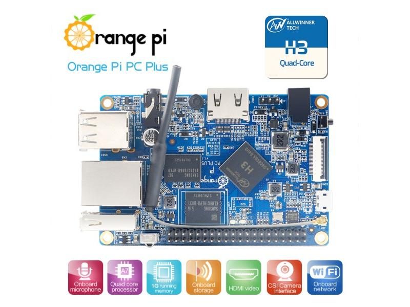 Orange Pi PC Plus 1G DDR3 With 8G EMMC Flash Allwinner H3 OpenSource Mini PC Carousel 1