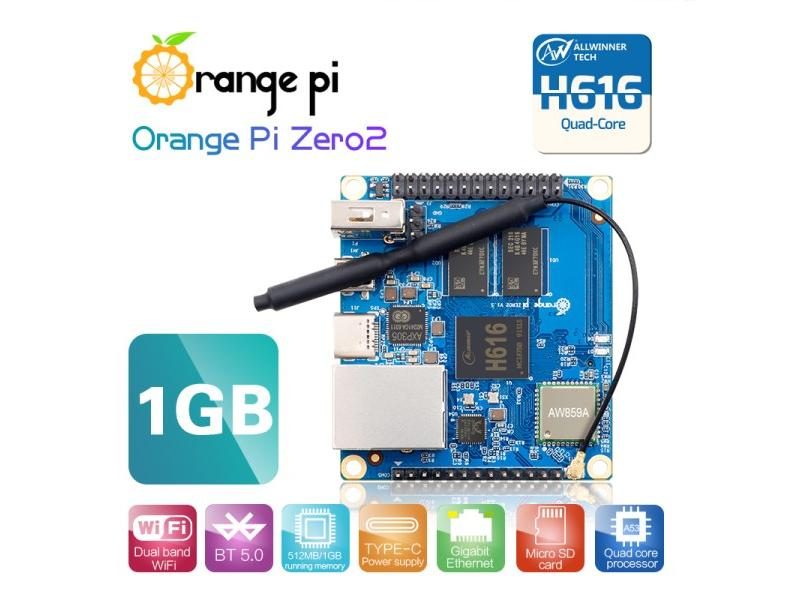 Orange Pi Zero 2 1GB Expansion Board Aluminum Heat Sink Run Android 10 Ubuntu Carousel 1
