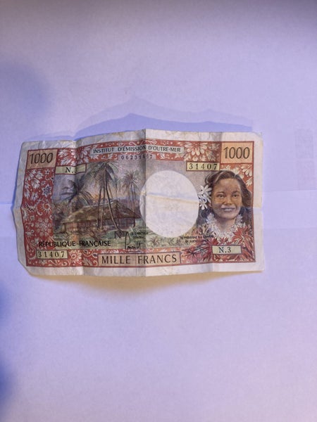French Pacific Territories 1000 francs Papeete (N3) Carousel 1