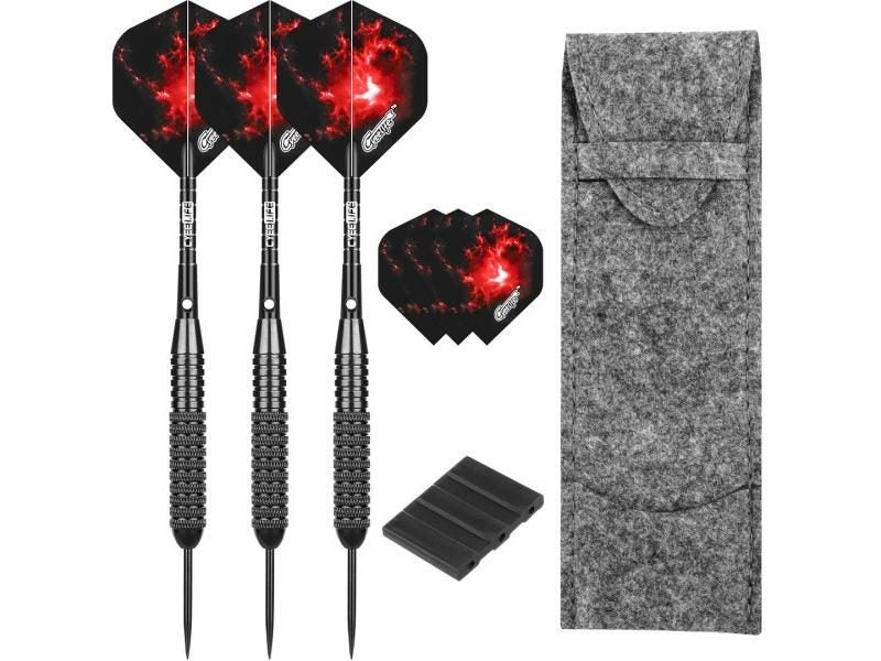 CyeeLife 26g Steel Darts With Case Alu Shafts Professional Bar Darts Steel Tip Carousel 1