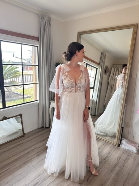 A-line Jopanni Bridal wedding dress lace bodice tulle skirt62934722657921113