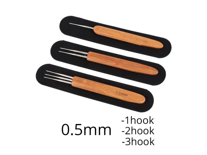 Nunify Professional 0.5Mm 0.75Mm Wooden Dreadlock Needles 3Pcs Dreadlock Carousel 1