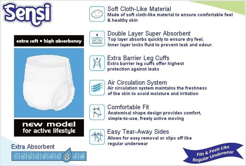 Adult Diapers pull up - Size Medium Carousel 2
