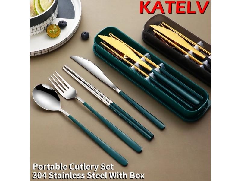 304 Tableware Set Portable Cutlery Set Dinnerware Set High Quality Stainless Carousel 2