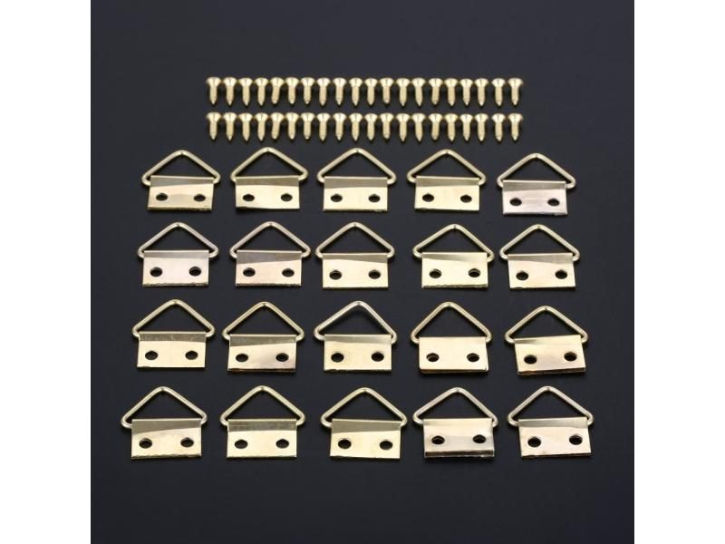 10/20sets Triangle D Ring Photo Frame Hooks Hanging Picture Oil Painting Mirror Carousel 1
