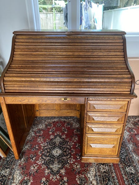 Cutler rolltop desk 100 years single pedestal Carousel 1