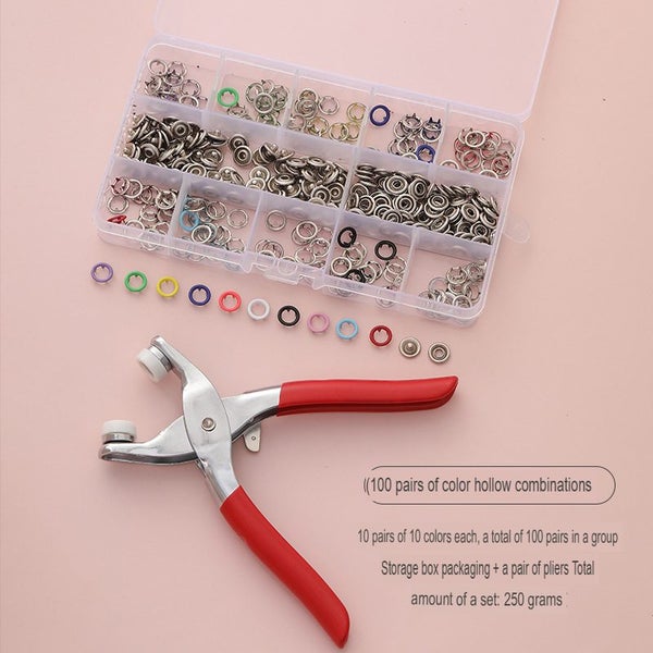 Plier Tool Set with 100 Metal Sewing Buttons 10 Colors Snap Fastener Carousel 2