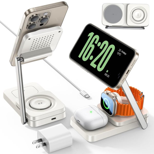 3-in-1 Premium Wireless Charging Stand - White Carousel 1