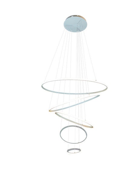 Delessi Marcello LED 5 Ring Aluminium Pendant Light - Tri-Colour Carousel 1
