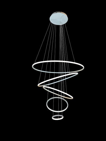 Delessi Marcello LED 5 Ring Aluminium Pendant Light - Tri-Colour Carousel 2