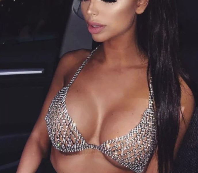 Bikini Chest Bra Rhinestone Body Chain Jewelry Thong Sexy Lingerie Crystal Carousel 2