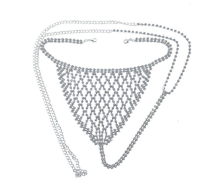 Bikini Chest Bra Rhinestone Body Chain Jewelry Thong Sexy Lingerie Crystal Carousel 4