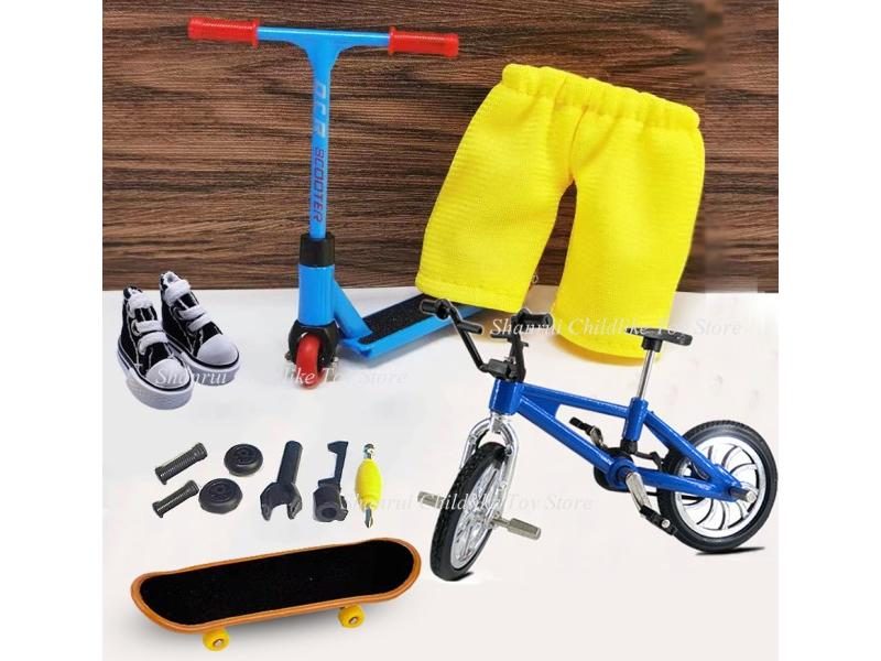 Finger Scooter Two Wheels Fingerboard Set Mini Skate Parts Skateboarding Deck Carousel 1