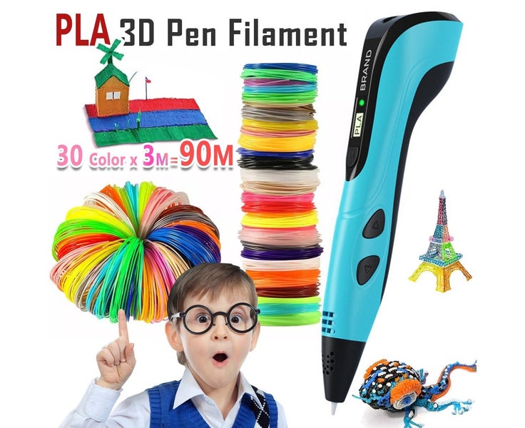 30 colors3M PLA Filament Kid's 3D Pen 3D Drawing Printing Pen with LCD S Carousel 1