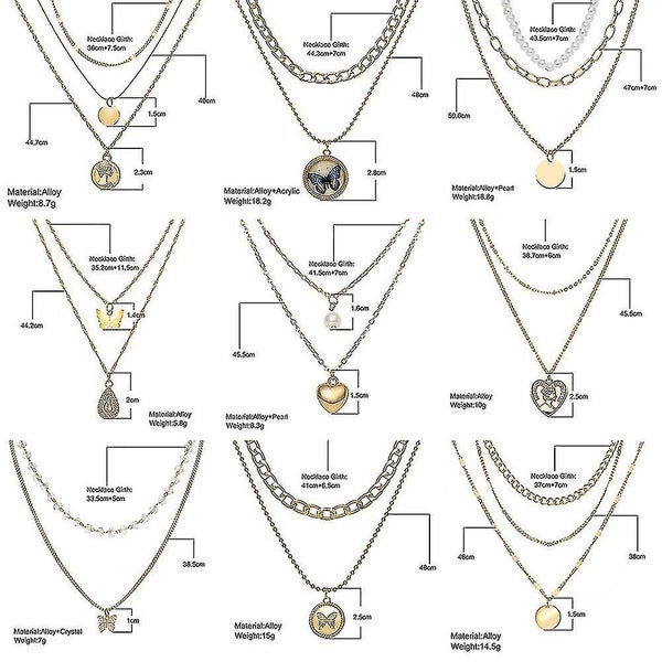 Korean Butterfly Multilayer Necklace Fashion Gold Silver Chain Necklaces Carousel 5