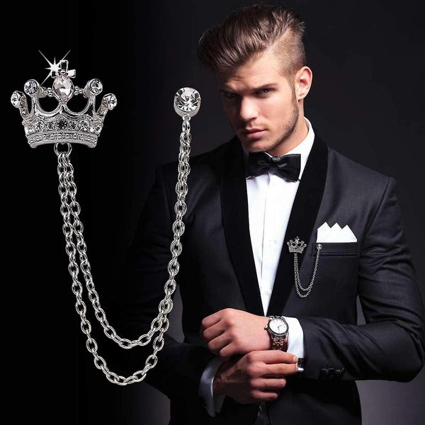 Brooch For Men Suit Pin Vintage Chain Brooch Suit Shirts Accessories Carousel 2