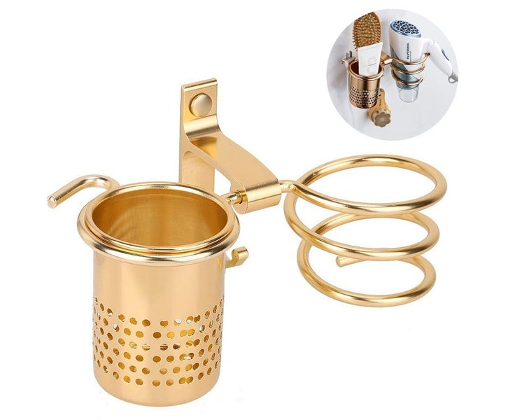 Wall Mounted Spiral Hair Dryer Holder with Hair Straightener Holder Carousel 1