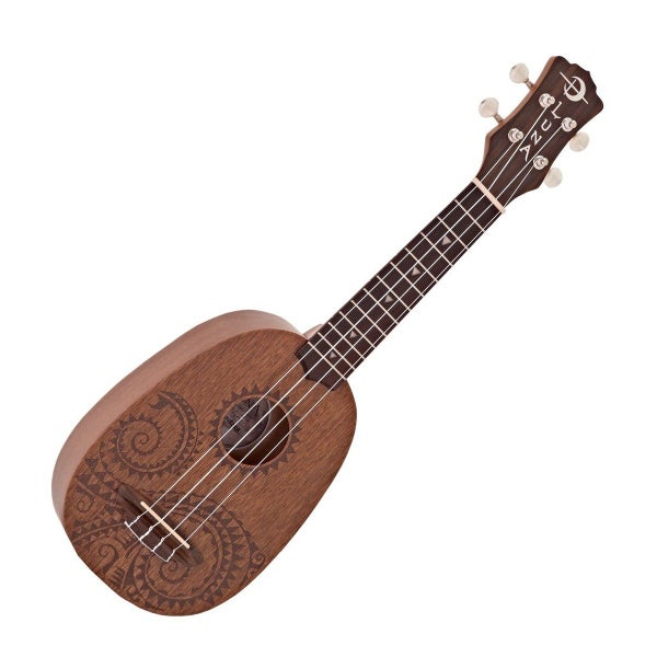 *New* Luna Soprano Ukulele Tattoo Mahogany Pineapple Come With Bag Carousel 1