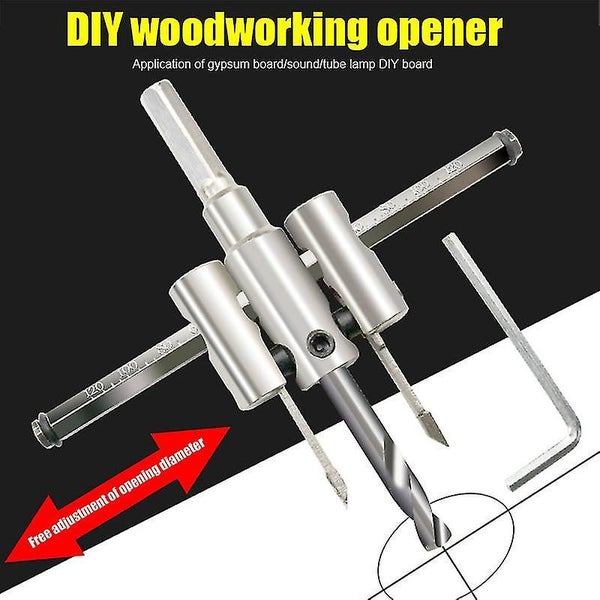 Adjustable Drill Bit Woodworking Hole Opener - Metal Wood Circle Hole Saw Drill Carousel 1