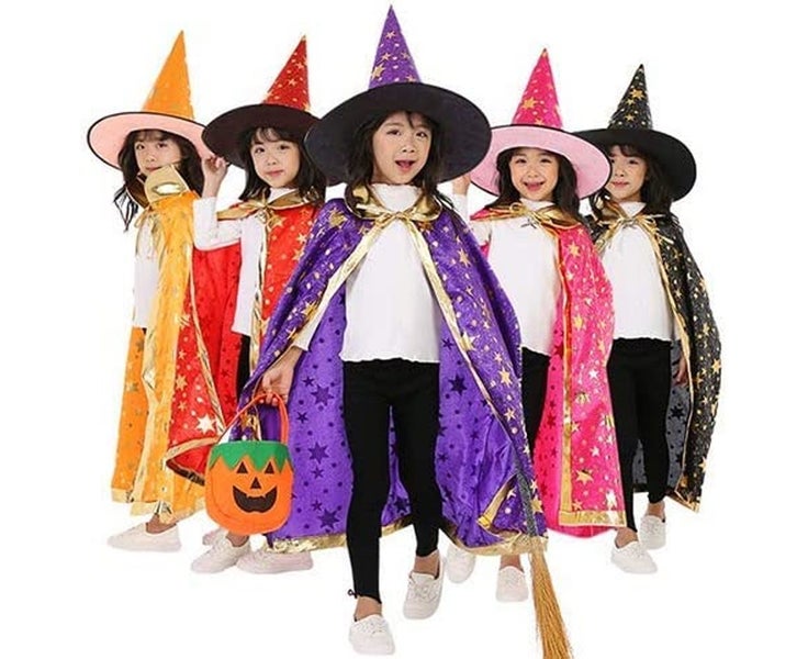Wizard Cape with Hat,Halloween kids Costumes,Witch Cape for Children Carousel 5